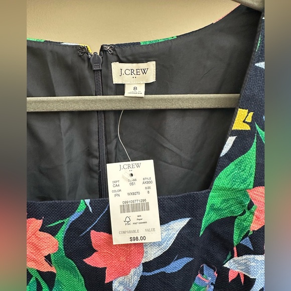 NWT J. Crew Factory Navy Floral Sleeveless Mini Dress Sz 8 Women’s $98 - Picture 2 of 2
